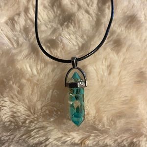 Natural Crystal Pendant Necklace for men and women. Available in all colors.